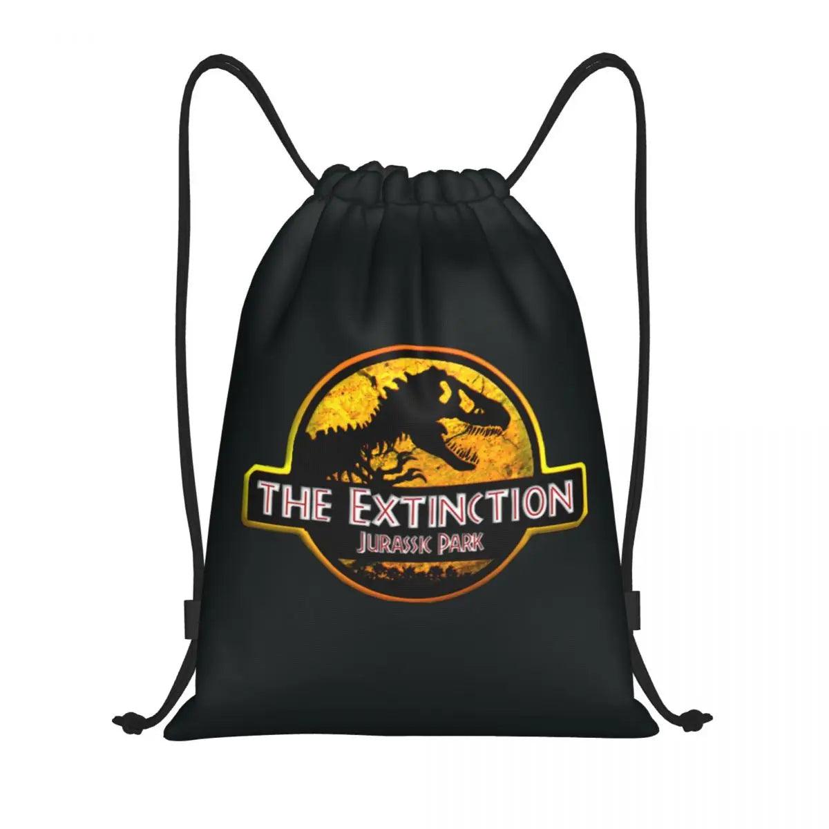 Dinosaur World Jurassics Parks Drawstring Backpack Sports Gym Bag for Men Women Shopping Sackpack - Lizard Vigilante