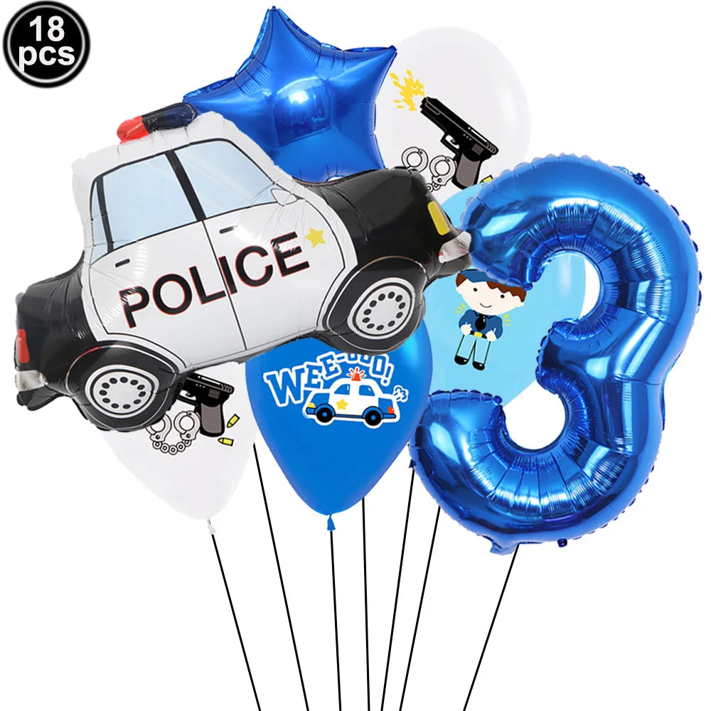 Police Theme Party Decor Police Party Latex Balloons Happy Birthday Banner Police Party Hanging Swirls Police Birthday Supplies - Premium party favors from Lizard Vigilante - Just $3.99! Shop now at Lizard Vigilante