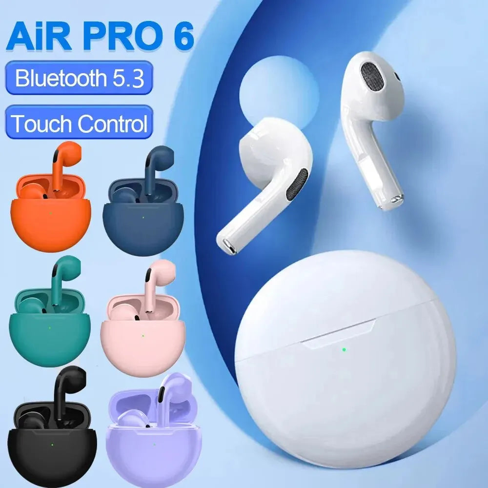 Air Pro 6 TWS Wireless Earbuds – Ultra-Lightweight Bluetooth 5.3 Mini Headset with Mic & Charging Case - Premium earbuds from Lizard Vigilante - Just $18.88! Shop now at Lizard Vigilante