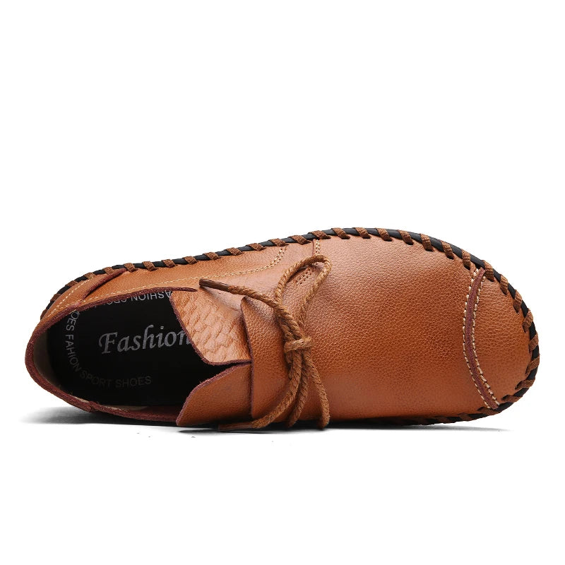 Spring Handmade Leather Men’s Slip-On Casual Loafers – Soft Driving Shoes for Everyday Style - Premium shoes from Lizard Vigilante - Just $77.77! Shop now at Lizard Vigilante