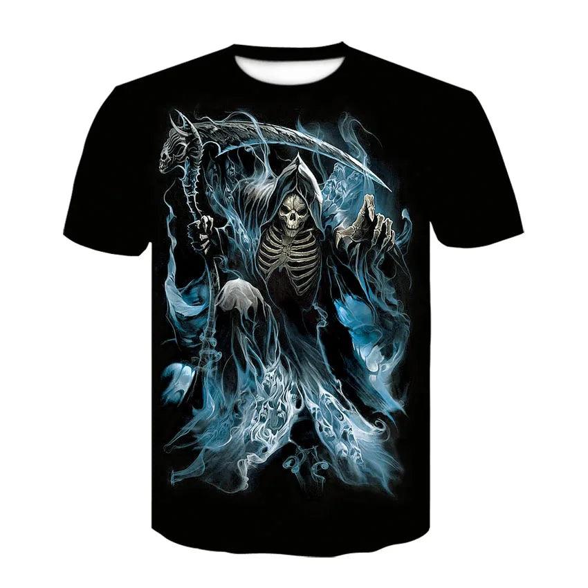 Summer Skull Art Pattern Quick-Dry Men's T-shirt Hip Hop 3D Print Personality Neck Short Sleeve  Fashion Clothes - Premium t-shirt from Lizard Vigilante - Just $22.99! Shop now at Lizard Vigilante