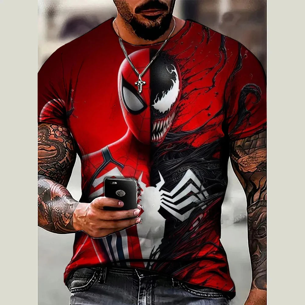 Spider-Man 3D Printed T-Shirt for Men – Marvel-Inspired Casual Streetwear, Stylish Summer Tee, Breathable Polyester Cool Top - Premium tee from Lizard Vigilante - Just $23.88! Shop now at Lizard Vigilante