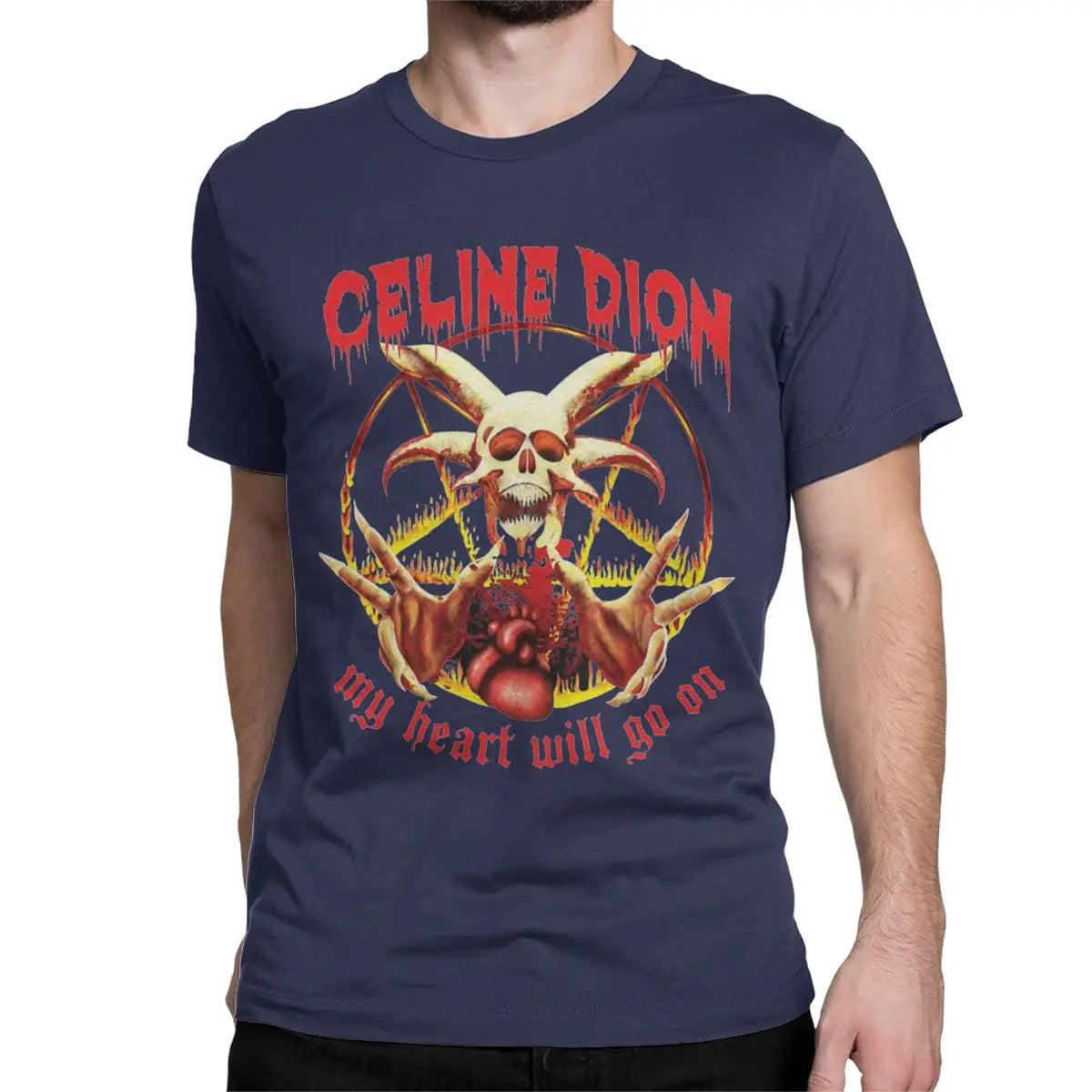 Celine Dion My Heart Will Go On Metal T Shirt Men Women's Cotton T-Shirts Crew Neck Titanic Rock Tees Short Sleeve Tops Big Size - Lizard Vigilante