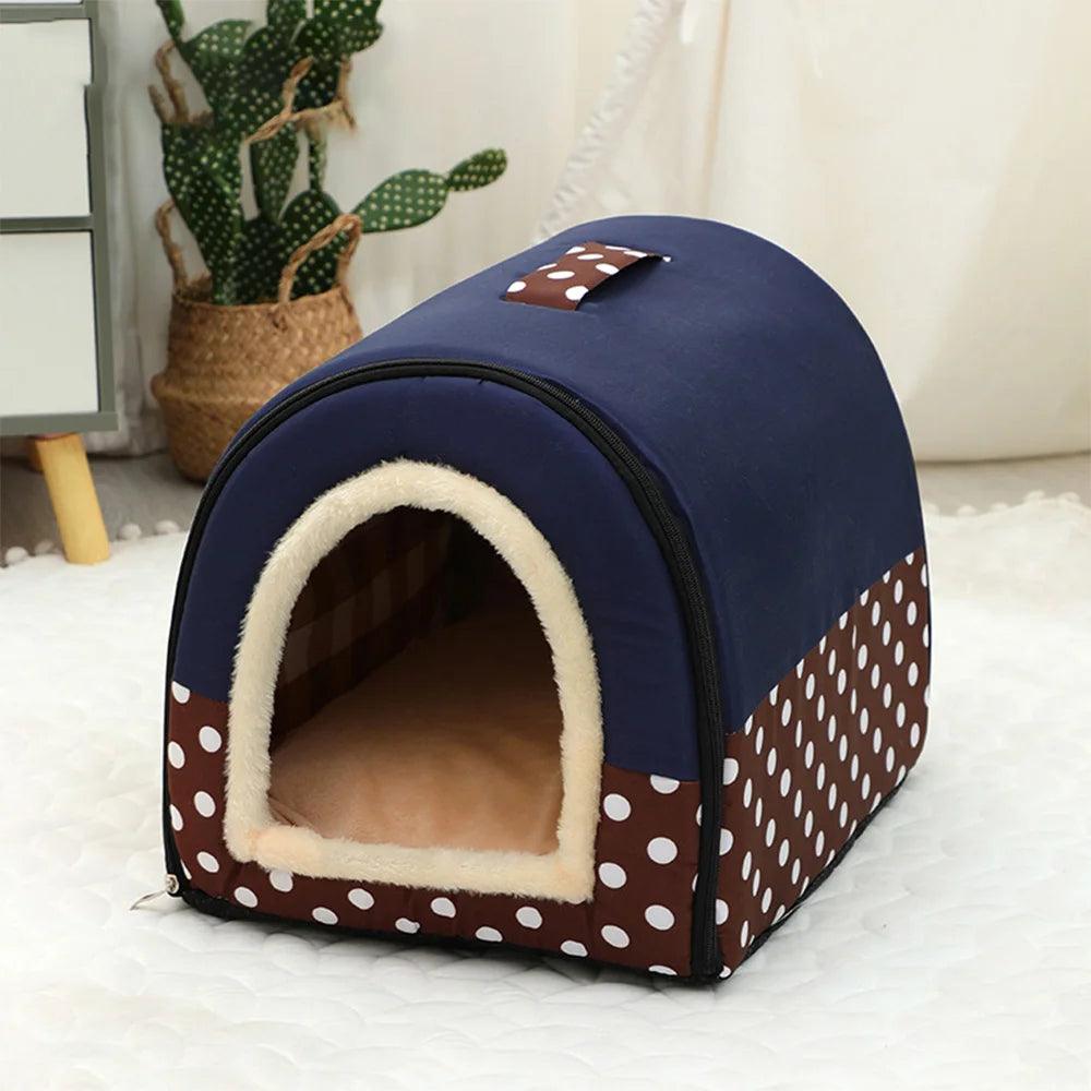 Portable Handle Type House For Cats 16 Kinds Printings Semi-enclosed 3D Plush Removable&Washable Warm Cat Villa Tent - Premium pet supplies from Lizard Vigilante - Just $20.99! Shop now at Lizard Vigilante