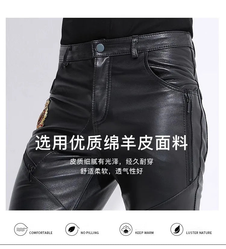 Iron Venom Sheepskin Ride-Lock Moto Pants — Genuine Leather Winter Armor for Street Kings