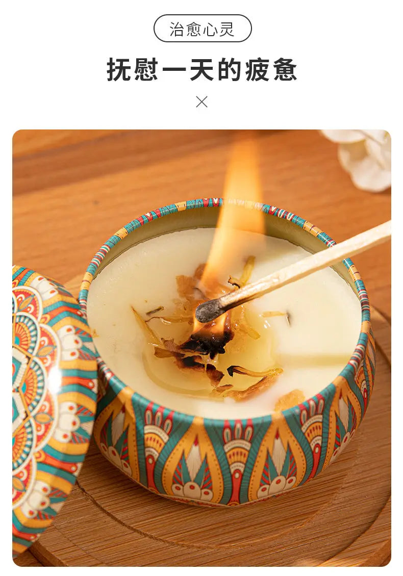 Osmanthus Gardenia Fragrance Candles with Petals Small Romantic Fragrance Candles for Girls' Birthday Gifts Home Aromatherapy