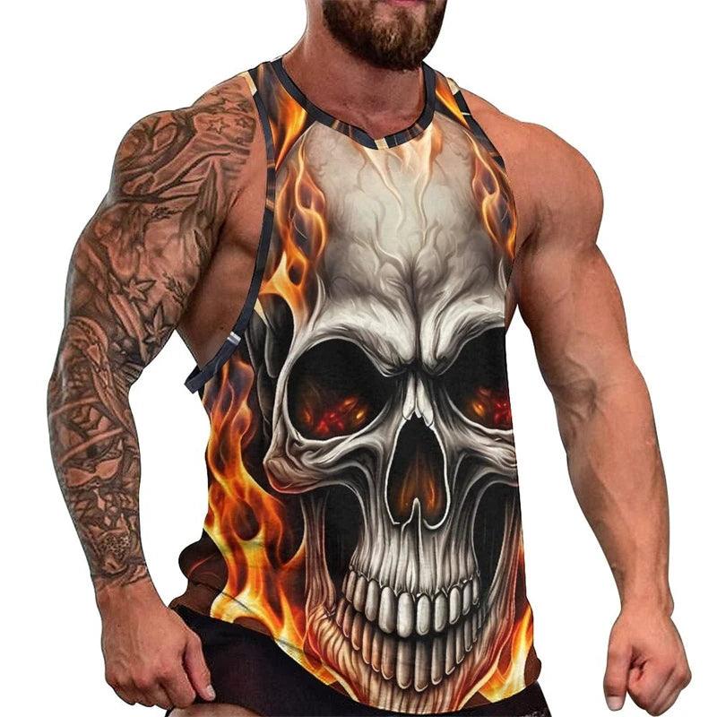 Fashion Skull 3D Print Men's Tank Top – Casual Hip Hop Graphic Tee | Streetwear Fitness Summer Sleeveless Shirt - Premium Tank Top from Lizard Vigilante - Just $23.99! Shop now at Lizard Vigilante