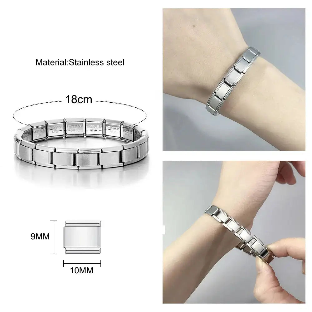 1pc New Designer Exploration Hotel Map Tent Charm Links Fit 9mm Bracelet Stainless Steel Jewelry DIY Making Bangle