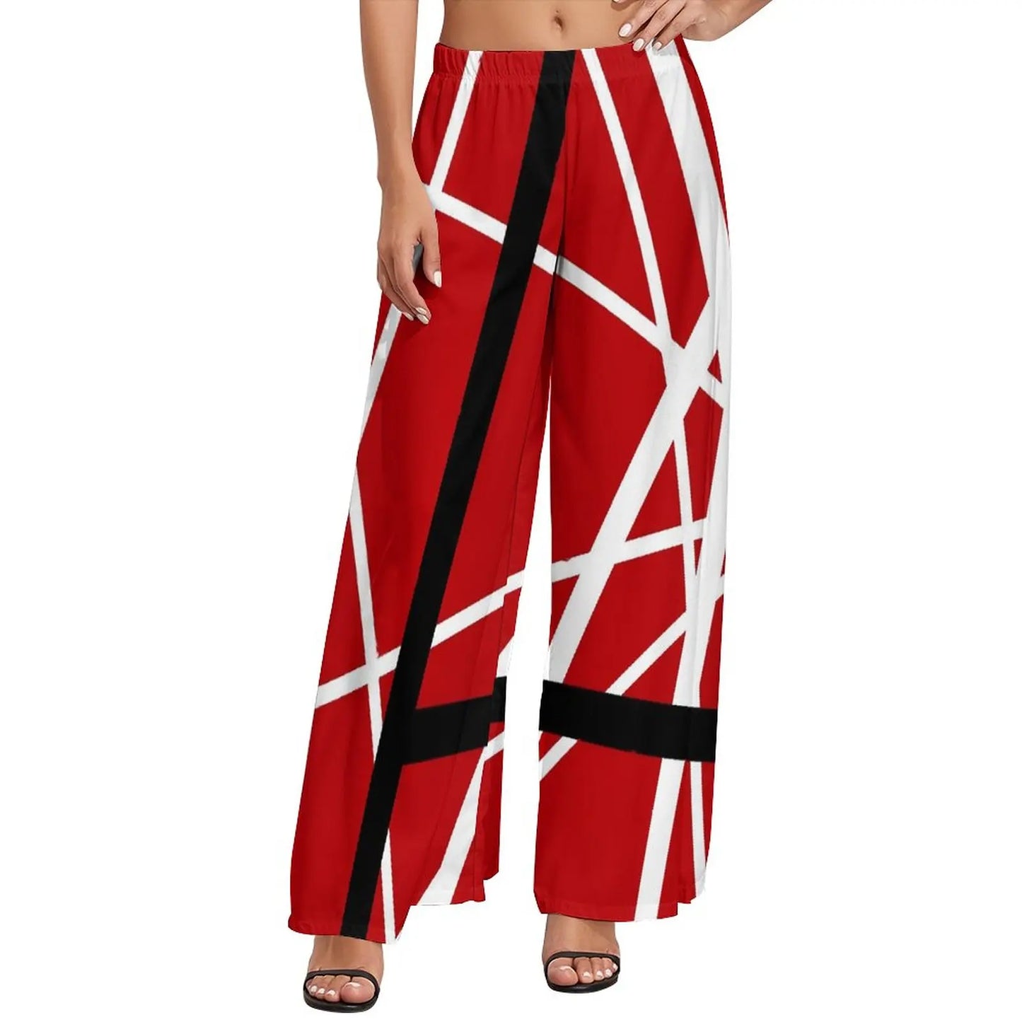 Vintage Van Halen Women's Wide Leg Casual Trousers – High Waist Street Fashion Gift - Premium pants from Lizard Vigilante - Just $45.88! Shop now at Lizard Vigilante