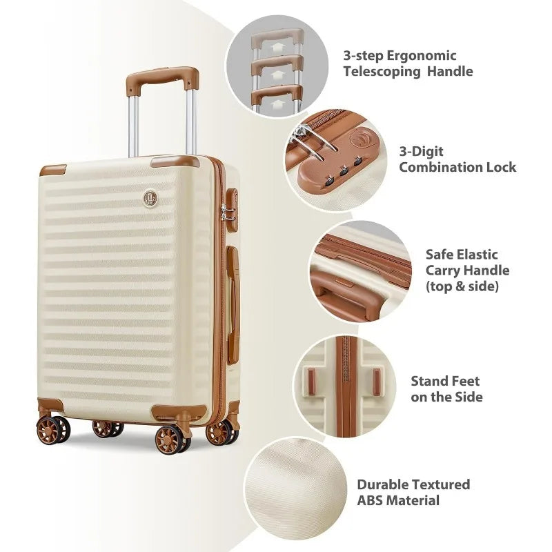 Wanderlust Ready: 3-Piece Luggage Set - Premium 3-Piece Luggage Set from Lizard Vigilante - Just $138.88! Shop now at Lizard Vigilante