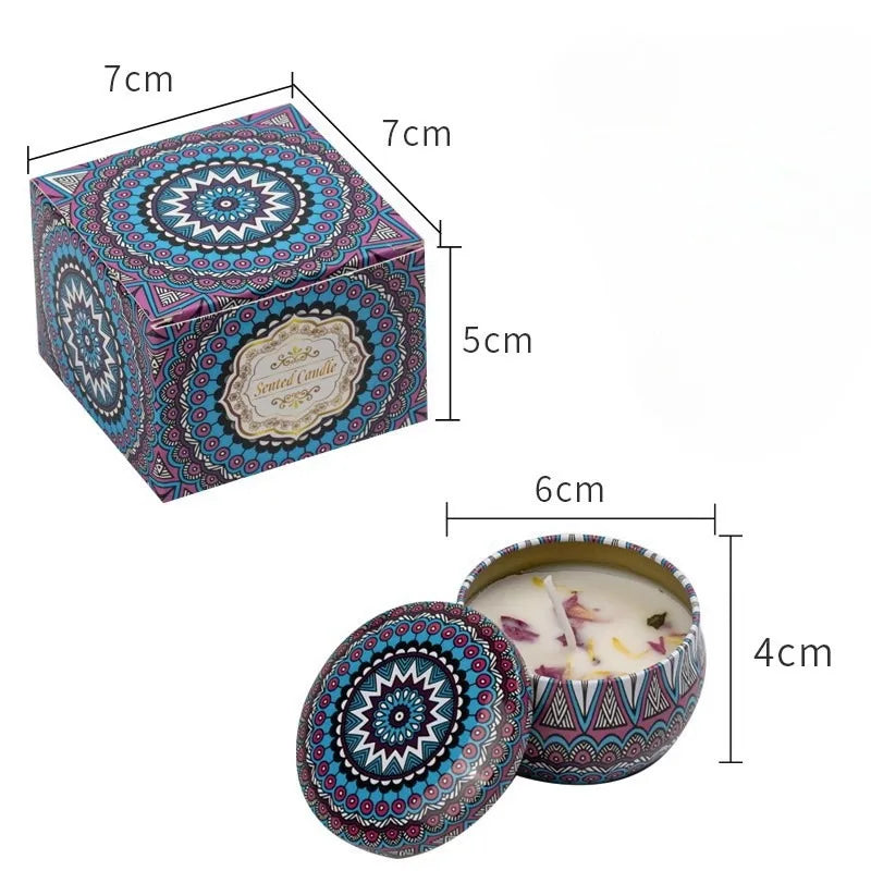 1Pcs/Box Scented Candle Set Gift Islamic Arabian Patterns Fragrance Candle Jar DIY Smokeless Couples Romantic Incense Candles