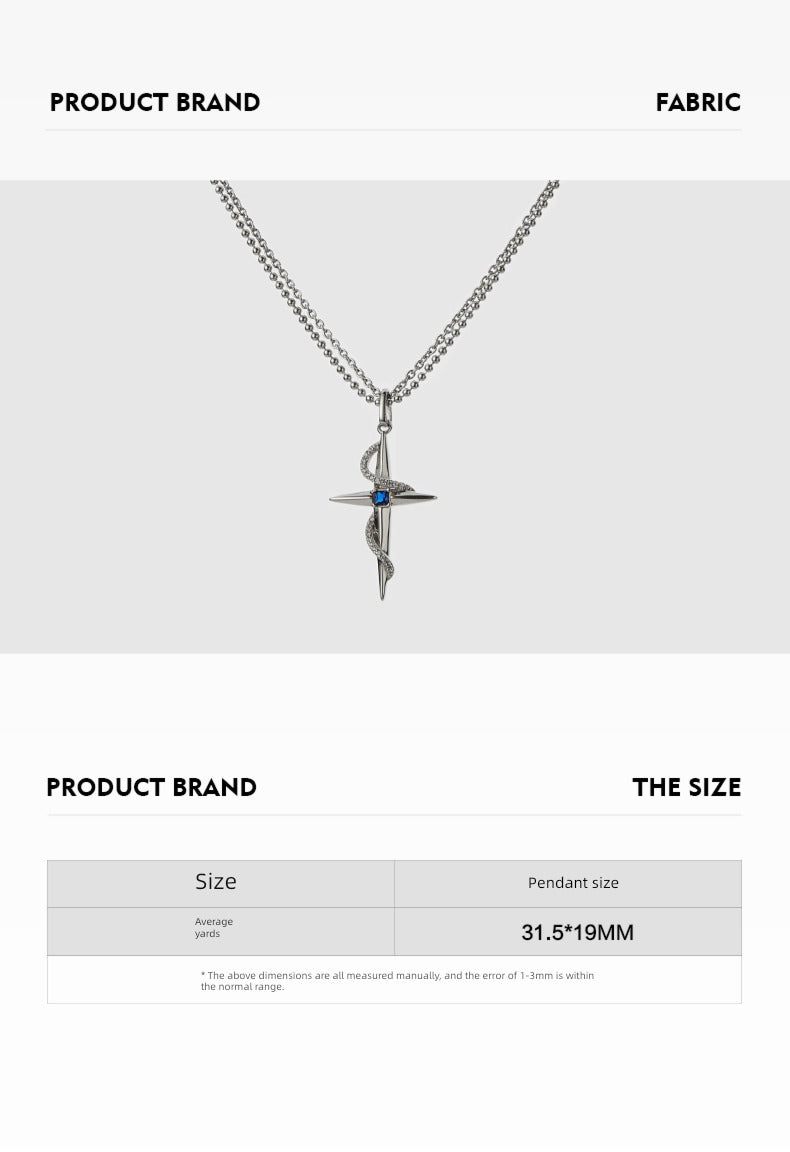 Guuka 925 Sterling Silver Eight-Pointed Star Necklace – Elegant Cross Chain Design for Women - Premium necklace from Lizard Vigilante - Just $58.88! Shop now at Lizard Vigilante