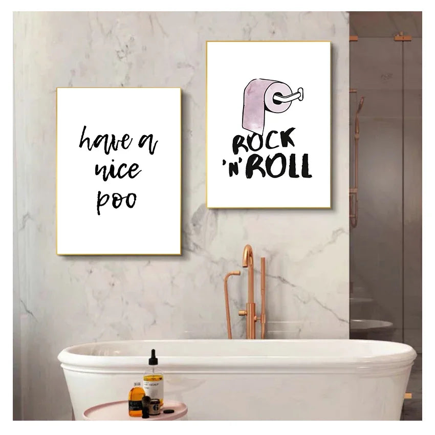 Have A Nice Poo Rock-N-Roll Bathroom Canvas Print