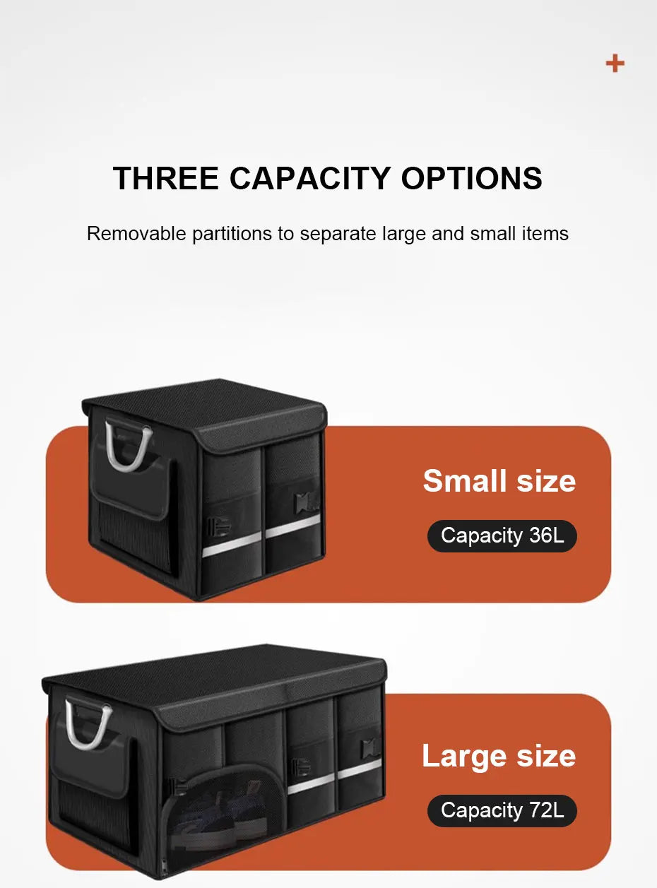 SEAMETAL Large Capacity Car Trunk Organizer 36L/72L/110L Foldable Car Storage Box Waterproof Storage Bag for Fishing Camping - Premium  from Lizard Vigilante - Just $8.99! Shop now at Lizard Vigilante