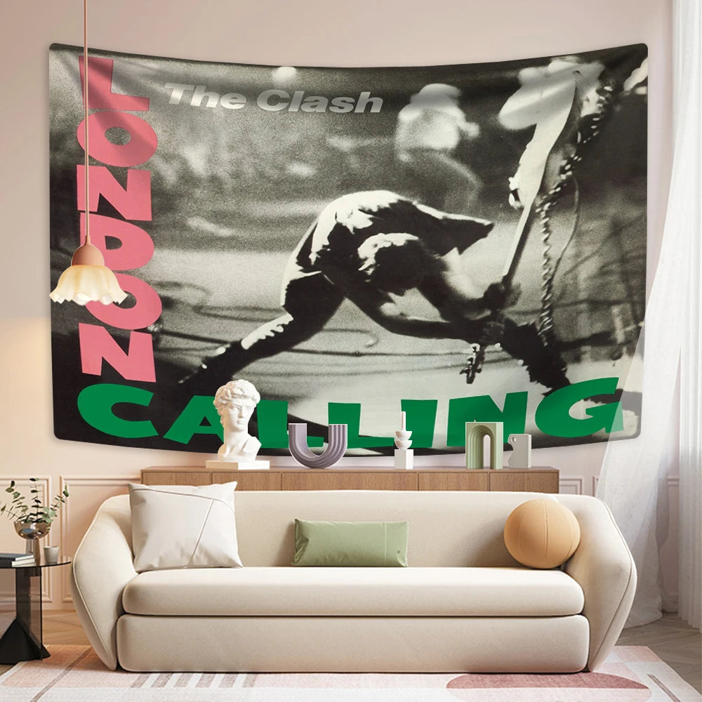 The Clash Tapestry Rock And Roll Music Heavy Metal Wall Hanging Bedroom Decoration Large Fabric Dorm Backdrop Concert Decor - Premium tapestry from Lizard Vigilante - Just $11.99! Shop now at Lizard Vigilante