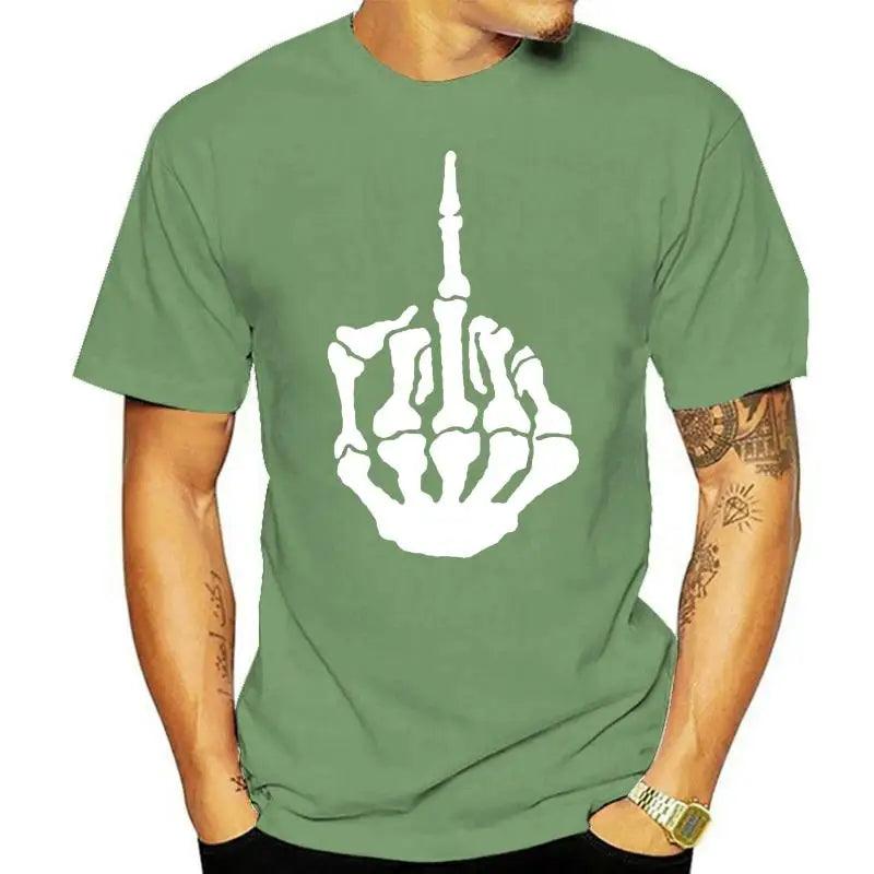 SKELETON FINGER, Middle Digit Upraised Appropriately T Shirt, all sizes available - Premium  from Lizard Vigilante - Just $23.99! Shop now at Lizard Vigilante