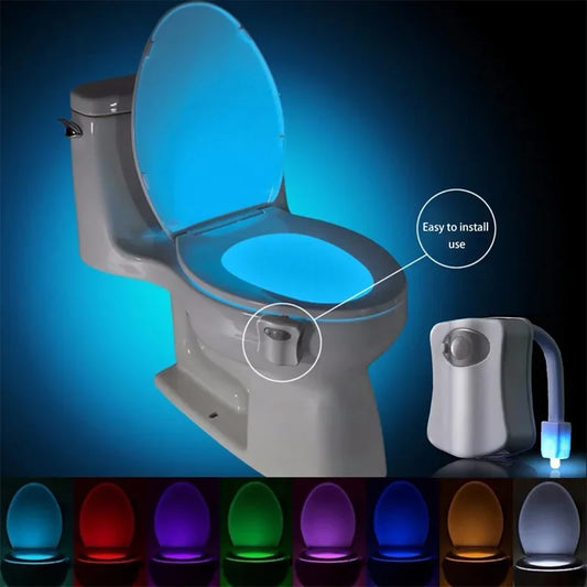 16-Color PIR Motion Sensor Toilet Seat Night Light – Waterproof LED Backlight for Toilet Bowl WC Lamp - Premium toilet accessories from Lizard Vigilante - Just $22.99! Shop now at Lizard Vigilante