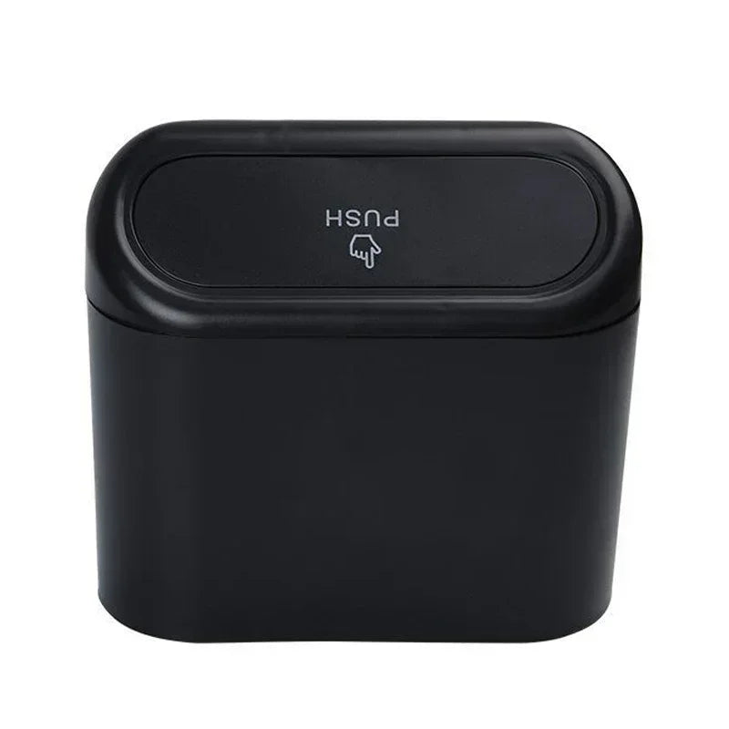 Car Trash Bin Hanging Vehicle Garbage Dust Case Storage Box Plastic Pressing Square Trash Can Type Auto Car Supplies
