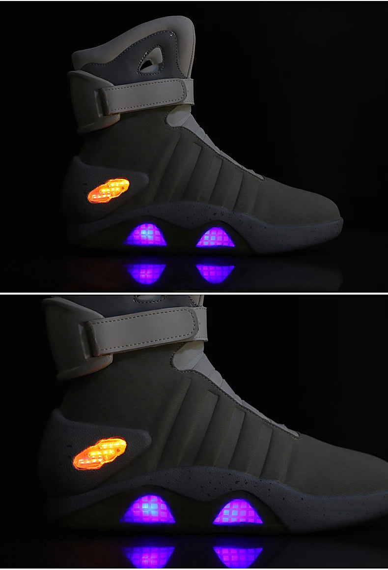 UncleJerry Men Boots Back to Future Adult USB Charging LED Shoes with Remote Control for Men and Women Boots for Party Mag - Premium  from Lizard Vigilante - Just $120.99! Shop now at Lizard Vigilante