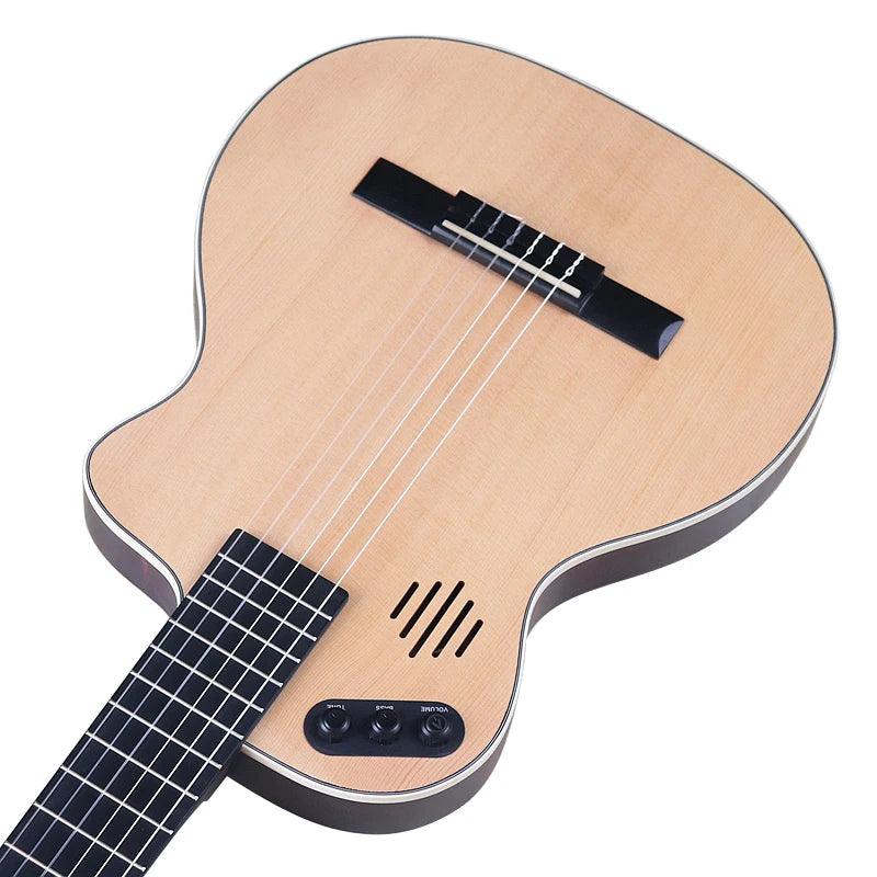 High Grade 39-Inch Silent Electric Classical Guitar with EQ - Natural Color, 6-String - Premium acoustic guitar from Lizard Vigilante - Just $319.99! Shop now at Lizard Vigilante