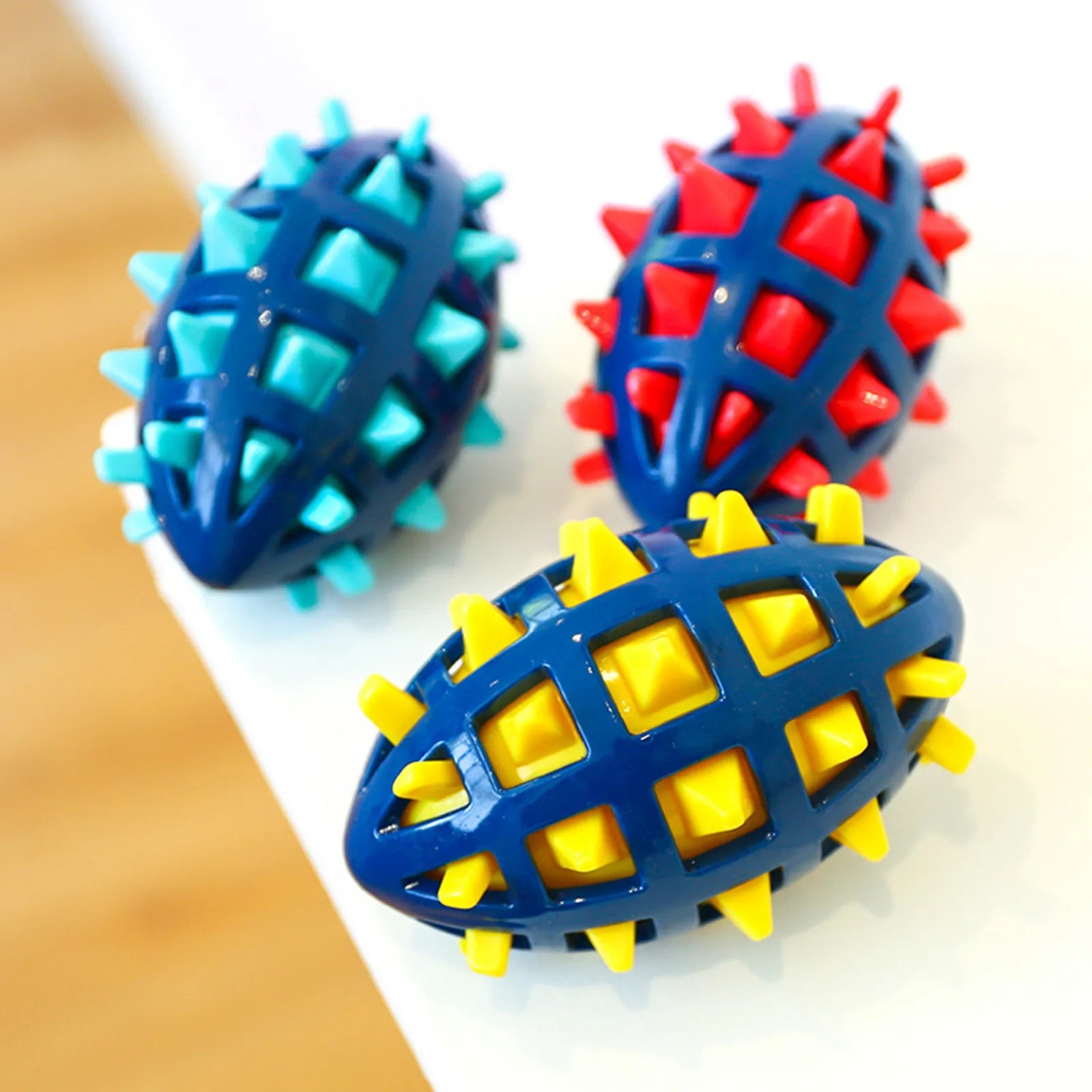 Squeaky Dog Toys For Aggressive Chewers Rubber Puppy Chew Ball With Squeaker, Almost Indestructible and Durable Pet Toy Dog toys - Premium  from Lizard Vigilante - Just $2.99! Shop now at Lizard Vigilante