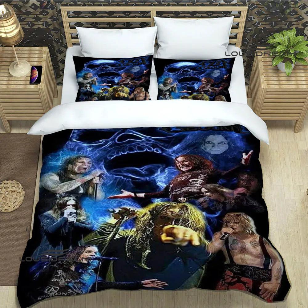 Dive into Ozzy's Dreamworld: A Retro Bedding Symphony for Headbanging Sleep - Premium bedding from Lizard Vigilante - Just $57.99! Shop now at Lizard Vigilante