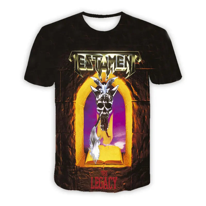 Thrash Metal 3D Printed Testament ROCK Casual T-shirts  Hip Hop T Shirts Harajuku Styles Tops Clothing for Men/Women - Premium T-Shirt from Lizard Vigilante - Just $28.99! Shop now at Lizard Vigilante