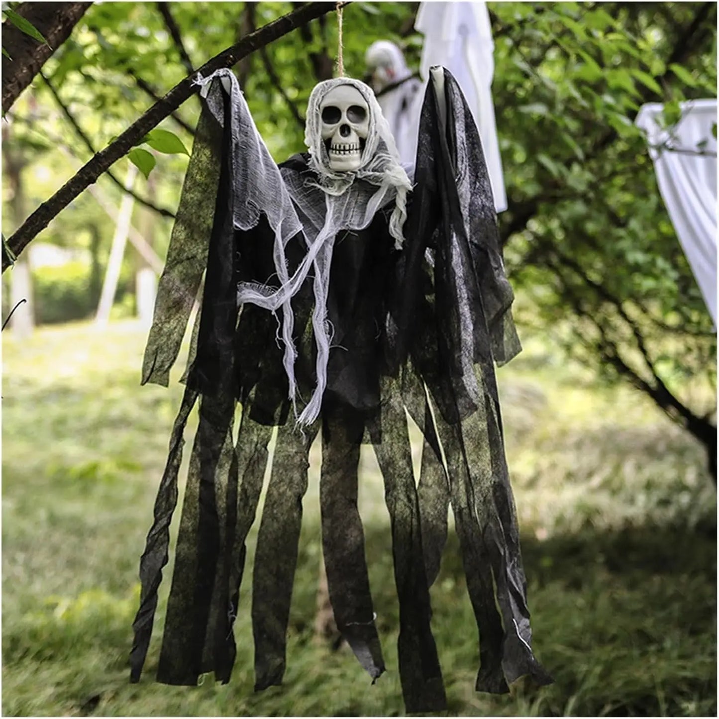 Horror Skull Ornaments Halloween Outdoor Haunted House Yard Decor Corpse Death Prop Skull Ghost Pendant Halloween Party Supplies