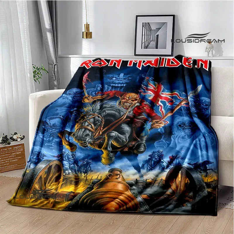 Iron Maiden Printed Blanket – Soft Flannel Kids & Adults Throw | Warm, Portable, and Perfect for Home or Travel - Premium blanket from dsers - Just $33.66! Shop now at Lizard Vigilante