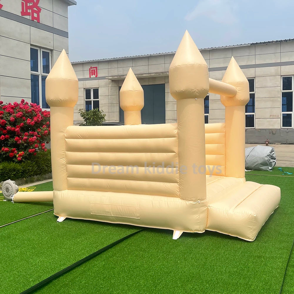 Inflatable Beige Bounce House – Commercial PVC Bouncy Castle for Kids and Adults - Premium bounce house from Lizard Vigilante - Just $739.99! Shop now at Lizard Vigilante