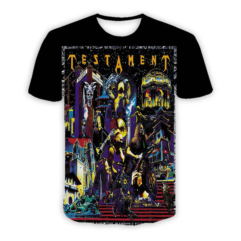 Thrash Metal 3D Printed Testament ROCK Casual T-shirts  Hip Hop T Shirts Harajuku Styles Tops Clothing for Men/Women - Premium T-Shirt from Lizard Vigilante - Just $28.99! Shop now at Lizard Vigilante