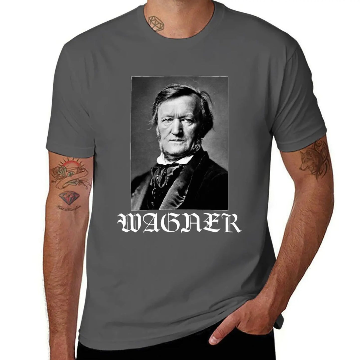 Richard Wagner Black Metal Style Logo T-Shirt Classical Music Death Blouse Graphics shirts graphic tees summer clothes t shirts for men - Premium t-shirt from Lizard Vigilante - Just $24.79! Shop now at Lizard Vigilante