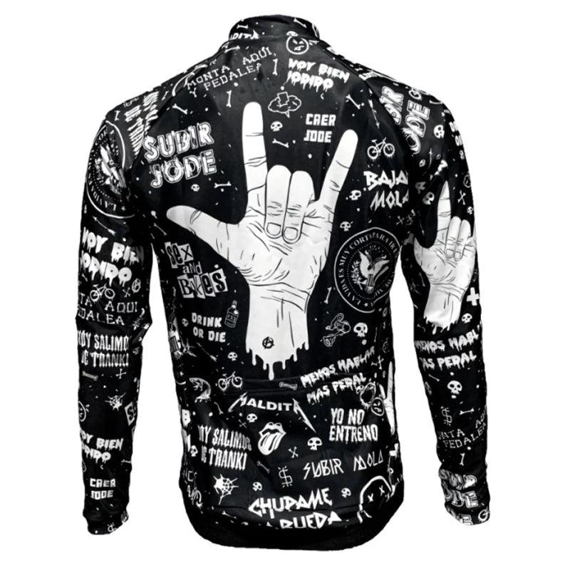 NEW Orange Tattoo Winter Thermal Long Sleeve Rock Cycling Jersey Black Bike & Thin Bicycle Clothing Wear - Premium jacket from Lizard Vigilante - Just $52.99! Shop now at Lizard Vigilante