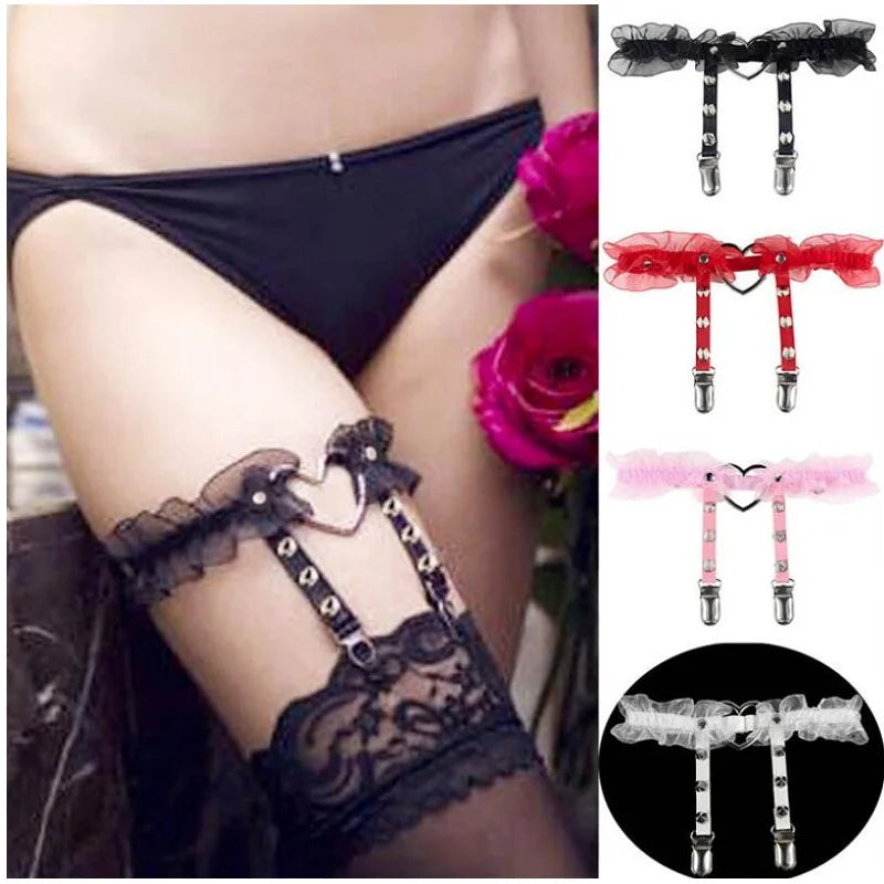 Sexy Punk Leather Garter Belt - Edgy and Alluring - Premium garter belt from Lizard Vigilante - Just $19.88! Shop now at Lizard Vigilante