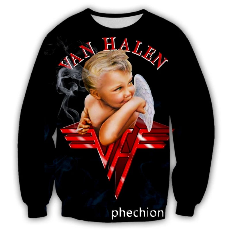 3D Printed Van Halen Unisex Sweatshirt Band Casual Fashion Streetwear Men Loose Sporting Sweatshirt - Premium sweatshirt from Lizard Vigilante - Just $43.88! Shop now at Lizard Vigilante