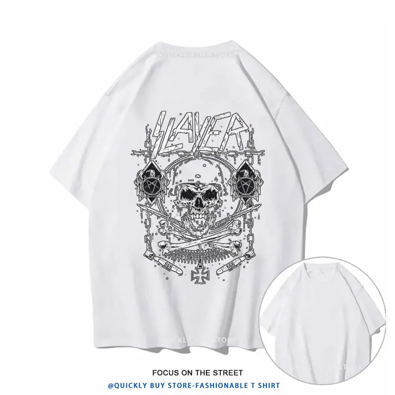 Slayer Metal Band Graphic T-Shirt for Men – Cool Punk Rock Y2K Tee, Unisex Casual Top, XS-4XL - Premium T-shirt from Lizard Vigilante - Just $23.88! Shop now at Lizard Vigilante