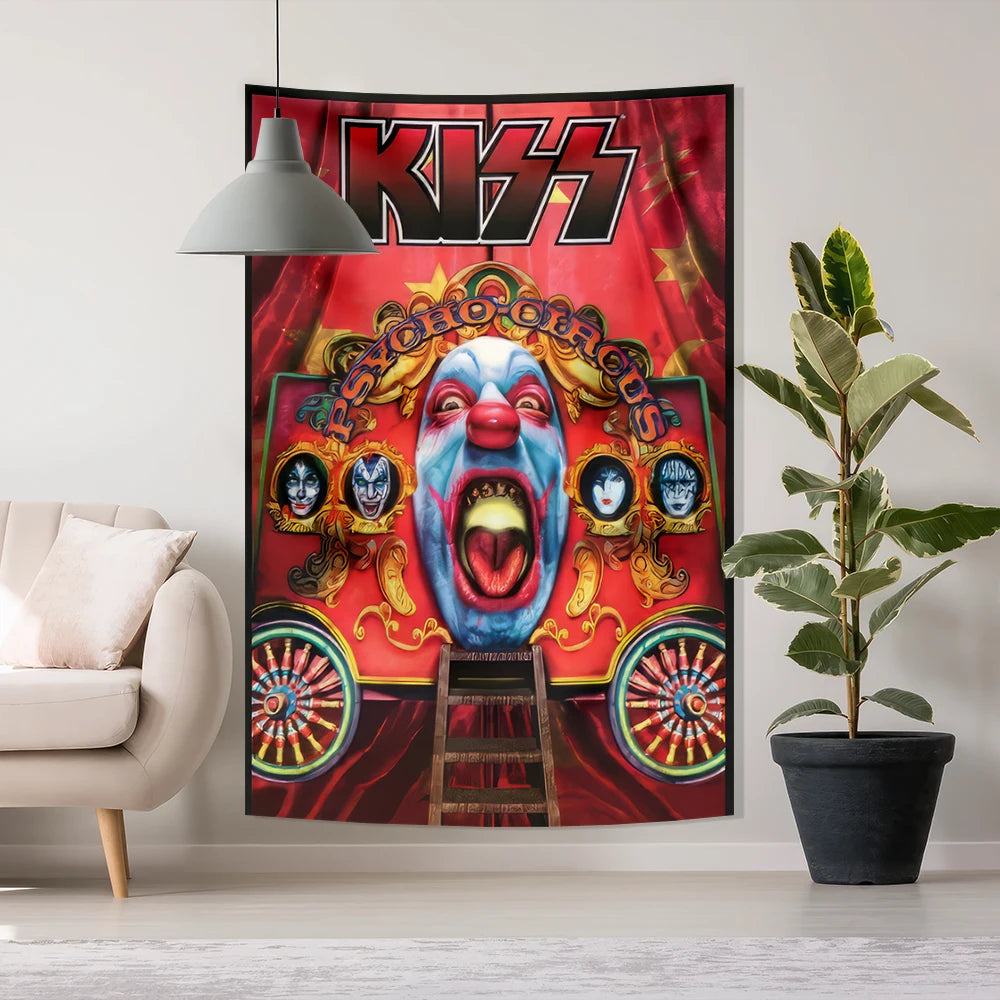 American Hard Rock Band KISS Decorative Wall Tapestry - Premium Tapestry from Lizard Vigilante - Just $10.99! Shop now at Lizard Vigilante