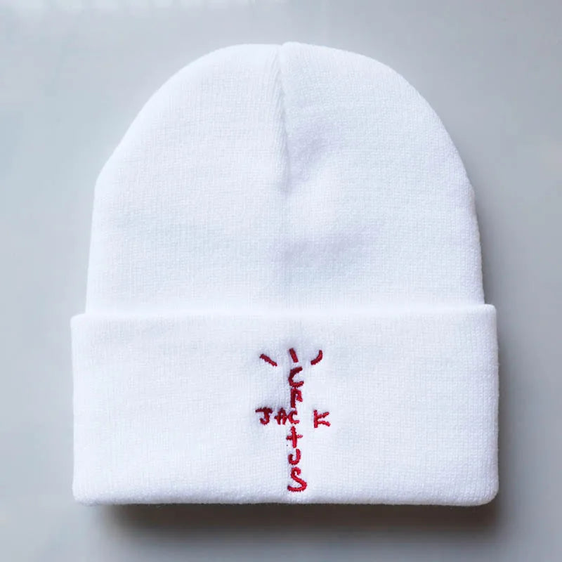 Cactus Embroidery Beanie - Warm Winter Knitted Hip Hop Hat for Adults - Premium unisex beanie from Lizard Vigilante - Just $18.88! Shop now at Lizard Vigilante