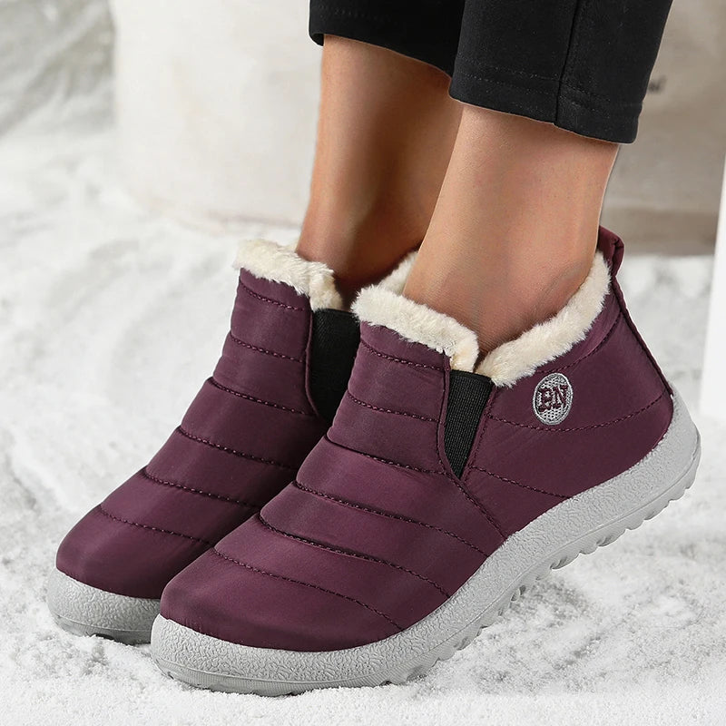 FUNMARS.T Snow Boots for Women – Slip-On Waterproof Ankle Boots with Plush Insole & Warmth for Winter - Premium boots from Lizard Vigilante - Just $33.88! Shop now at Lizard Vigilante