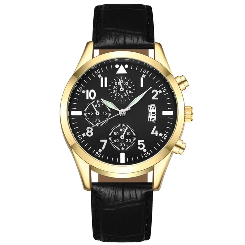 Popular Men's Leather Watch with Calendar & Luminous Function – Quartz Wristwatch, Elegant Tonneau Design - Premium wristwatch from Lizard Vigilante - Just $28.88! Shop now at Lizard Vigilante