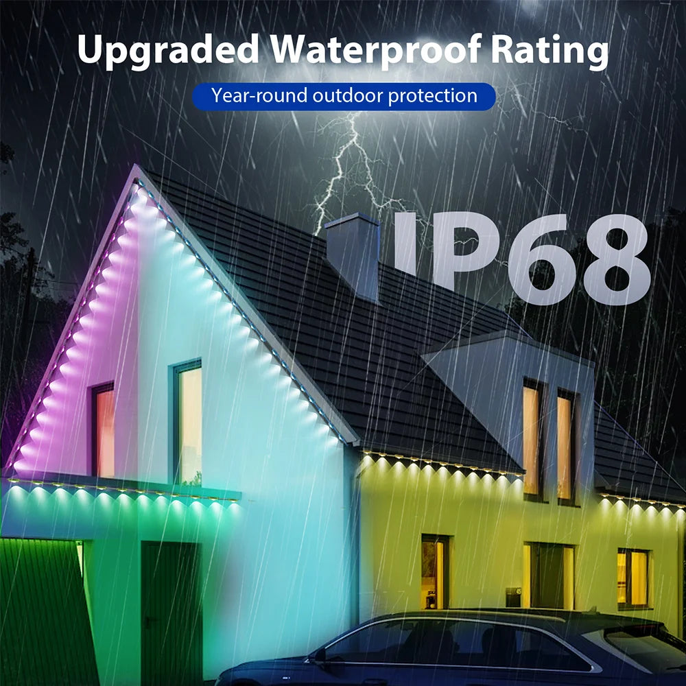 100ft 60-Light Smart RGB LED Eaves Lighting LED light strip - 75 Color Modes, Remote & App Control, Waterproof Outdoor Dec - Premium light strip from Lizard Vigilante - Just $98.88! Shop now at Lizard Vigilante