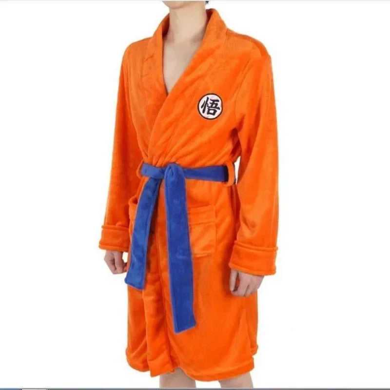 Bandai Dragon Ball Sun Wukong Cartoon Flannel Bathrobe – Cozy Pajamas for Men and Women - Premium robe from Lizard Vigilante - Just $28.88! Shop now at Lizard Vigilante