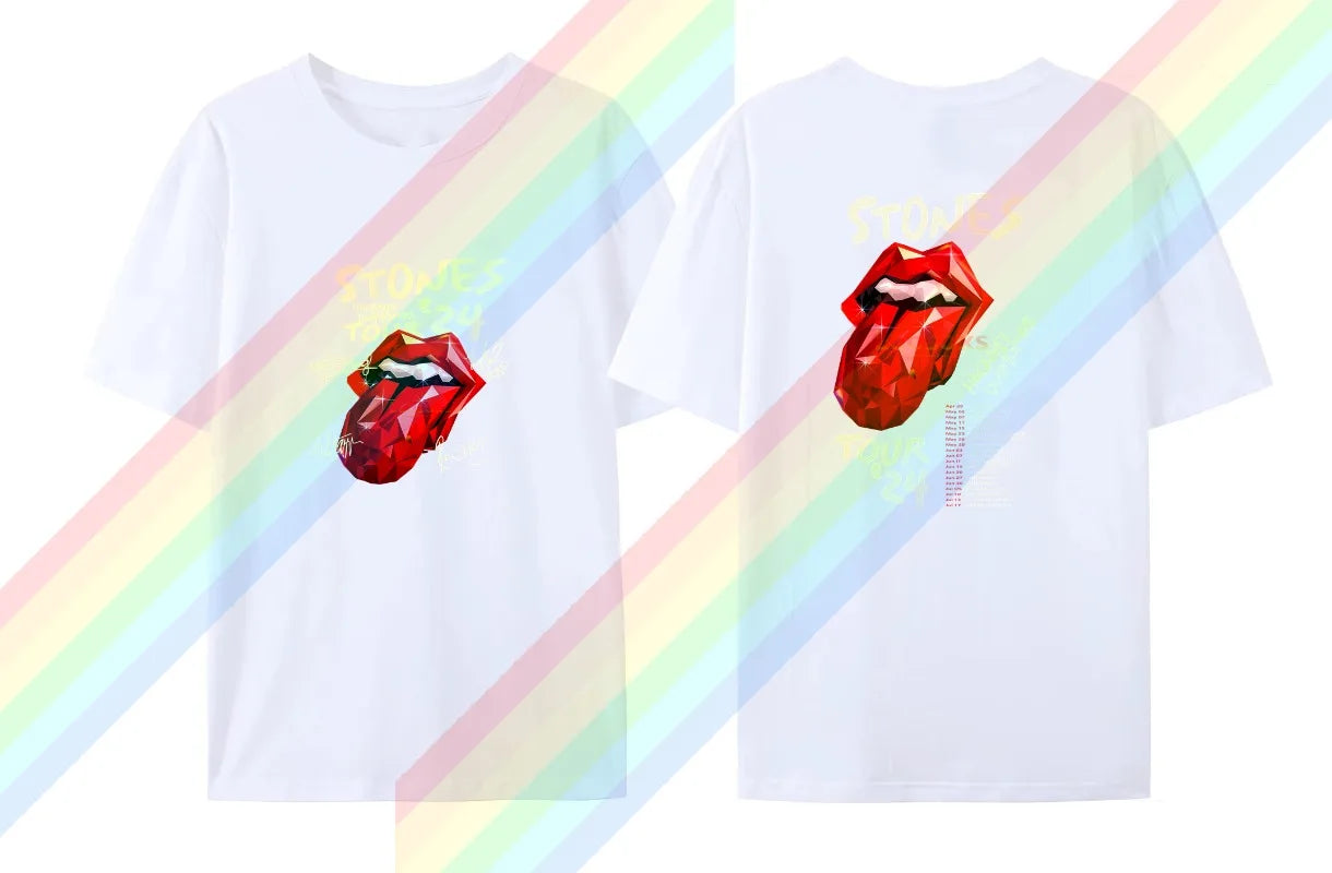 The Rolling Stones Hackney Diamonds Live Licks T-shirt Large Size Men & Women's Unisex Cotton Short Sleeve - Lizard Vigilante