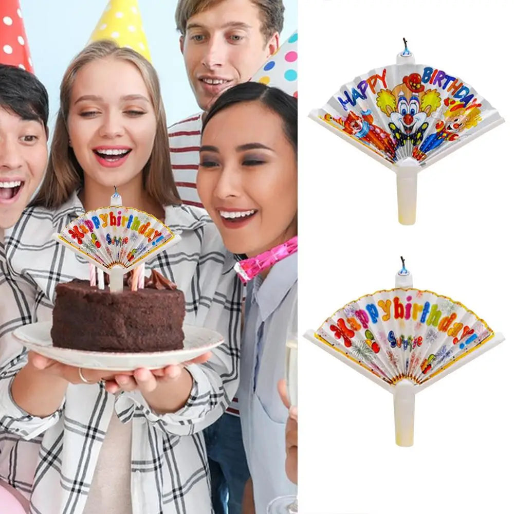 Happy Birthday Candle Fan-Shaped Birthday Candle Supplies Birthday Cake Candle Decor Funny Candles for Decorating Birthday Theme