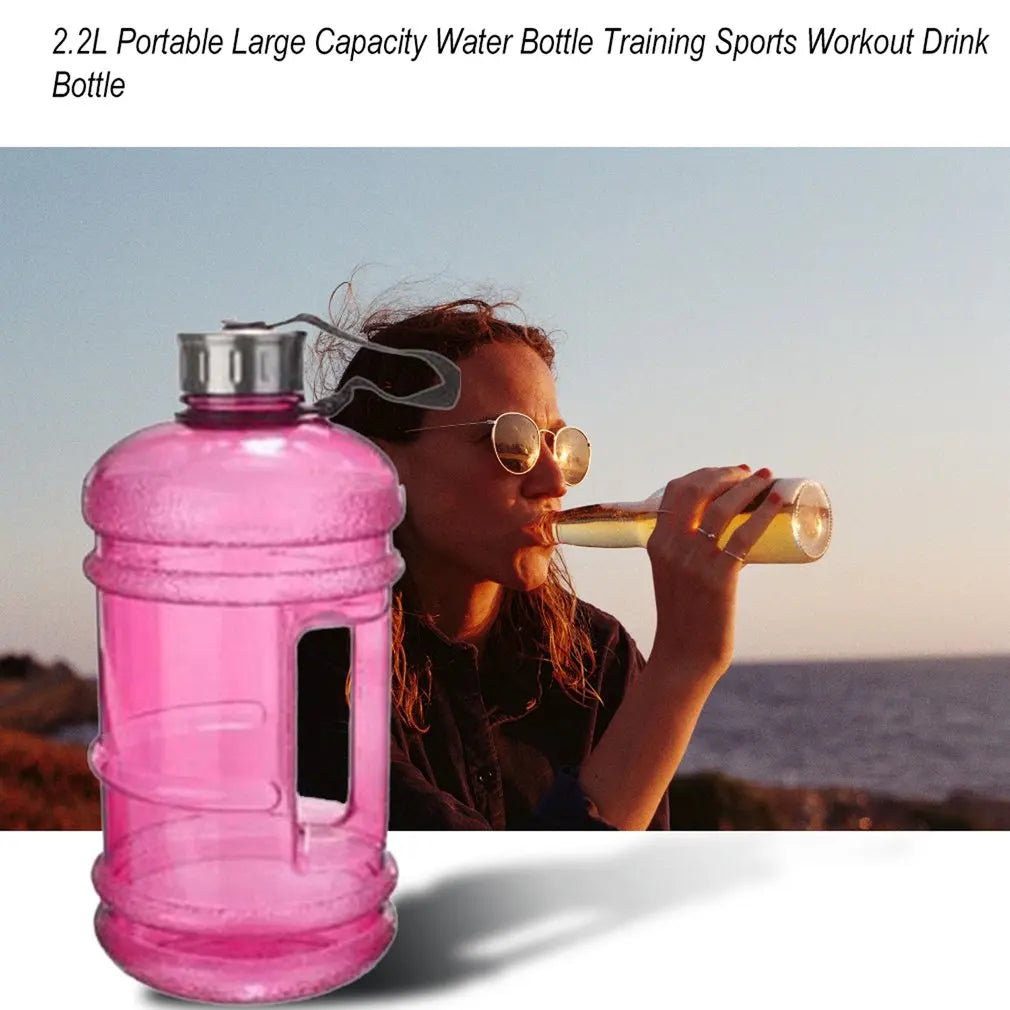 2.2L Large Capacity Water Bottle PETG Water Bottle Training Sports Drink Bottle Outdoor Gym Sports Training Fitness Drinking Cup - Premium  from Lizard Vigilante - Just $1.99! Shop now at Lizard Vigilante