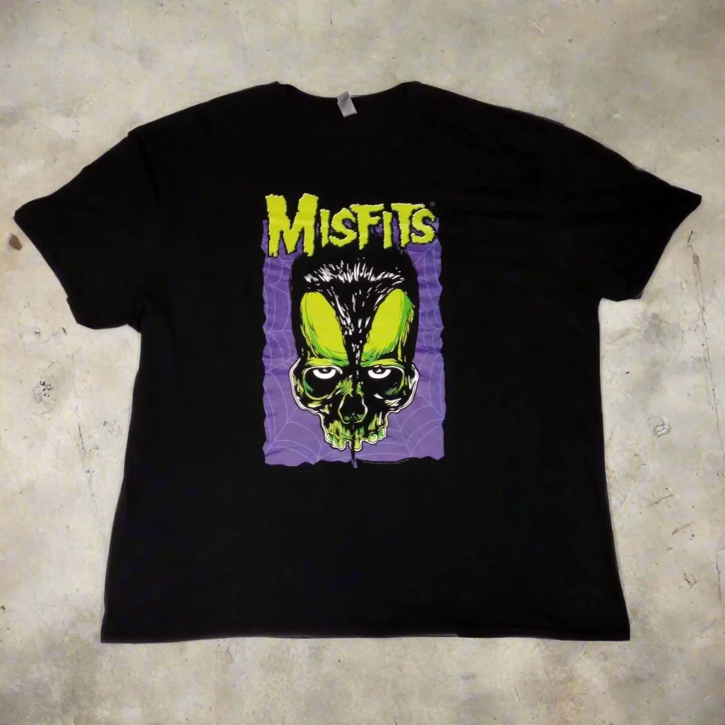 Misfits Purple & Green Skull T-Shirt – Rare 3XL Men's Tee - Premium tee from Lizard Vigilante - Just $29.99! Shop now at Lizard Vigilante