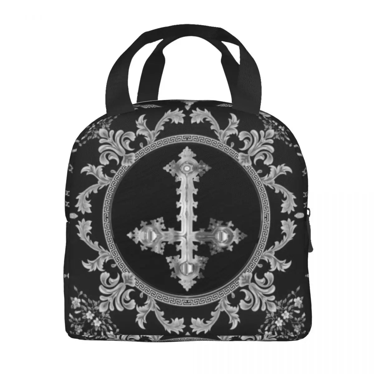 Baroque Antichrist Insulated Lunch Bag – Gothic Elegance Meets Practical Design for School, Work & Everyday Style - Premium bag from Lizard Vigilante - Just $26.66! Shop now at Lizard Vigilante