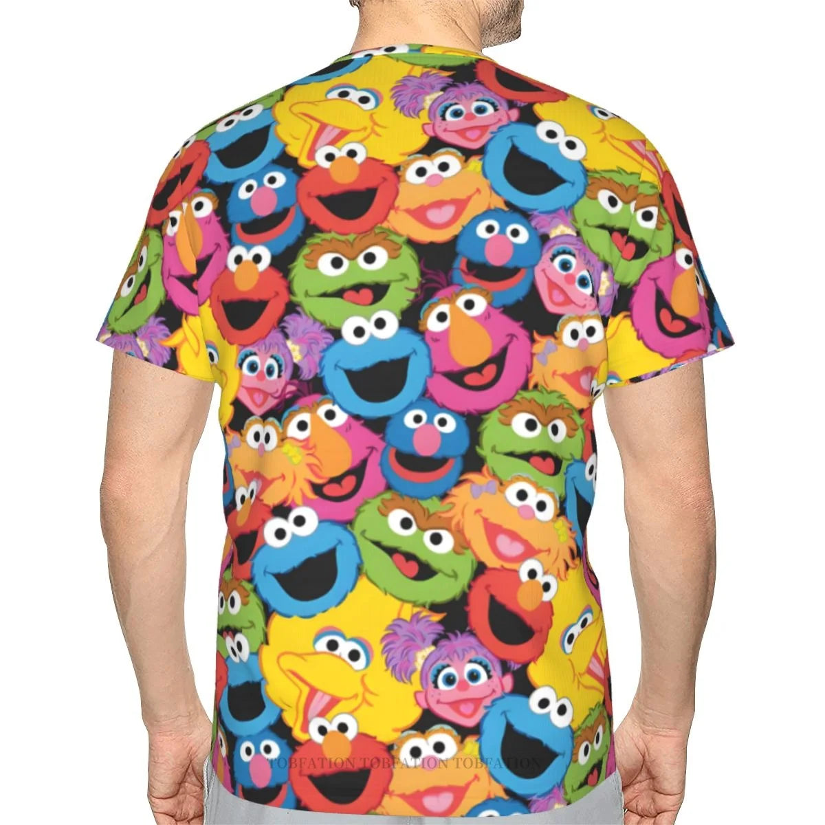 Sesame Street Elmo 3D Printed Summer T-Shirt for Men – Retro 80s TV Inspired Quick-Drying Polyester Tee - Premium T-Shirt from Lizard Vigilante - Just $24.88! Shop now at Lizard Vigilante