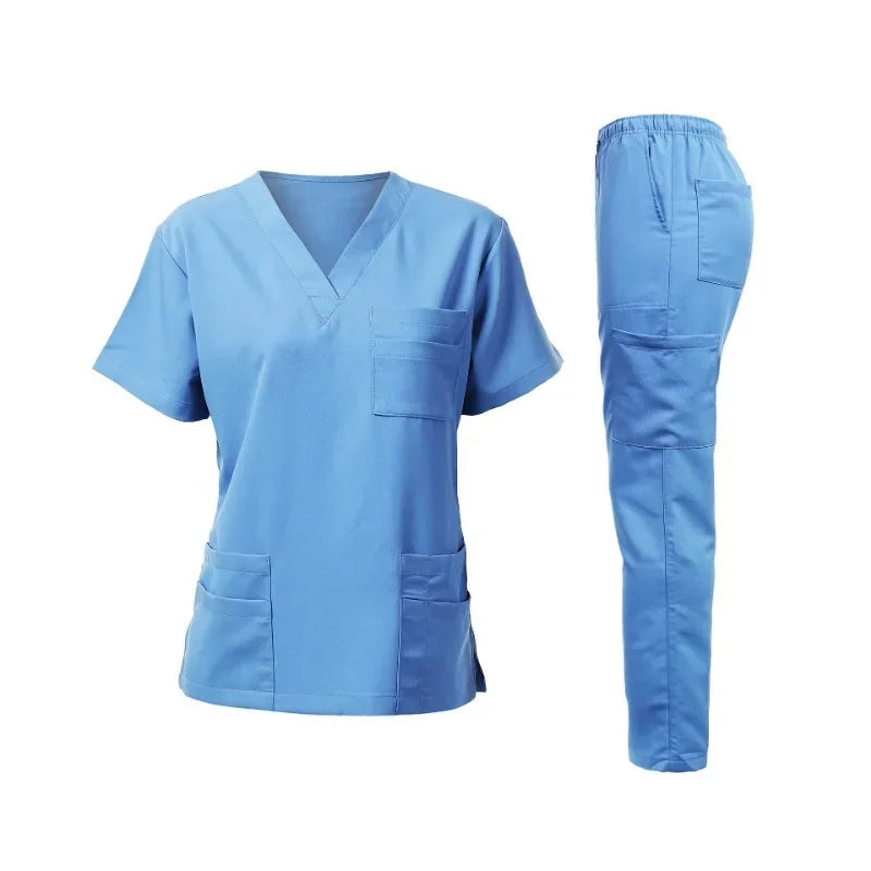 MERTRAW Scrub Uniform Set | Casual Style Medical & Beauty Salon Workwear | Short Sleeve Nurse & Medical Blouses - Premium scrubs from Lizard Vigilante - Just $33.88! Shop now at Lizard Vigilante