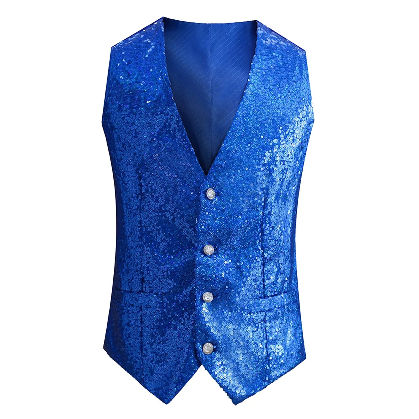 Glamorous Nights: Men's Sequin Blazer Vest - Premium  from Lizard Vigilante - Just $28.88! Shop now at Lizard Vigilante